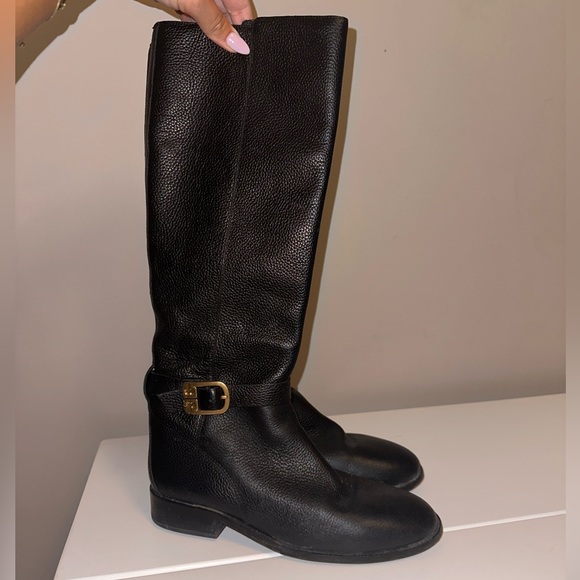 Tory Burch Women's Brooke Buckle Tall Riding Boots Black - Picture 2 of 7